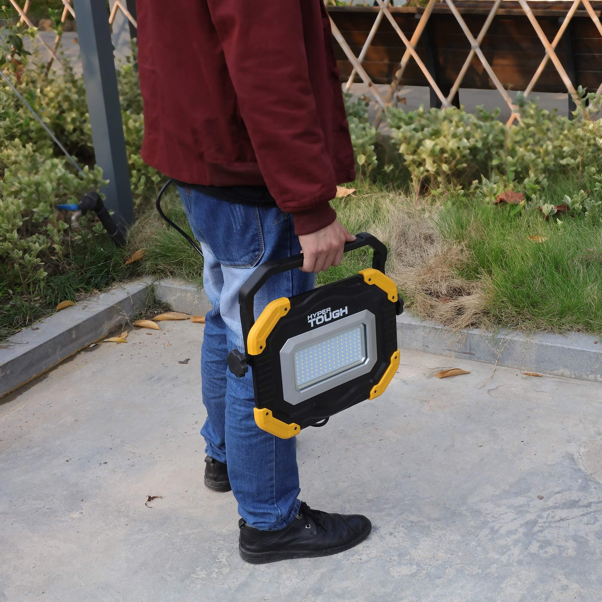 Hyper Tough 10000 Lumen Aluminum LED Corded Work Light, Yellow, Black, Model 7061