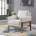 thumbnail image 2 of HomePop Modern Wood Frame Armchair, Cream Boucle, 2 of 10