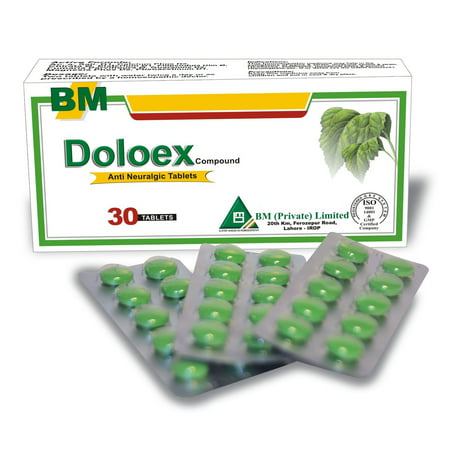 Soulagement de la douleur naturelle Comprimés par DOLOEX efficace pour Migraines, Maux de tête, maux de dos, maux de dents et menstruelles douleur