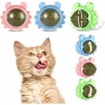 thumbnail image 1 of 3 bolas de hierba gatera, bocadillos giratorios de 360° montados en la pared para gatos, juguetes comestibles para gatos, bolas de hierba gatera, utilizadas para que los gatos limpien sus dientes y, 1 of 5
