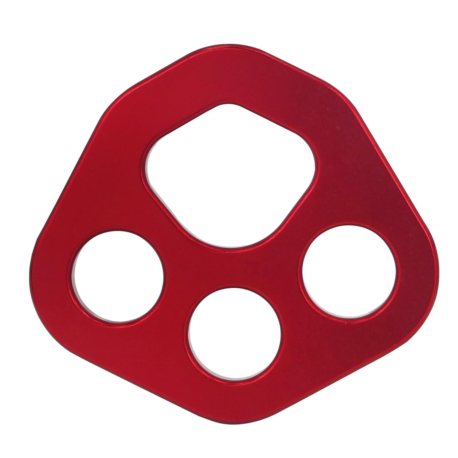 Red Descender Plate Paw Rigging Plate 4 Holes Rock Climbing Gear, 30KN Bear Paw Rigging Plate