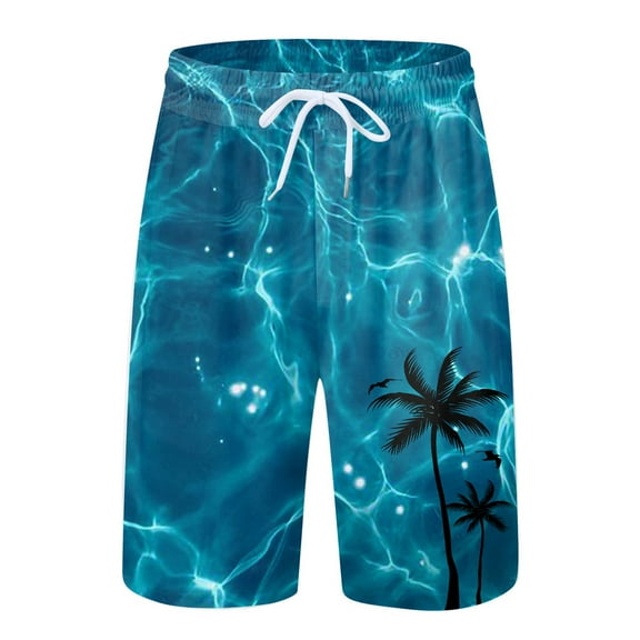 Cartoon Mens Swimtrunks Men's Board Beach Swim Trunks Shorts with Cargo Pockets Men's Tropical Print Casual Drawstring Waist Swim Trunks