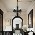 thumbnail image 6 of Plug-In Crystal Chandelier Fixture 4-Light with 20ft Cord & Switch Renter-Friendly Modern Black Acrylic Chandeliers for Bedroom Living Room Entryway, 6 of 7