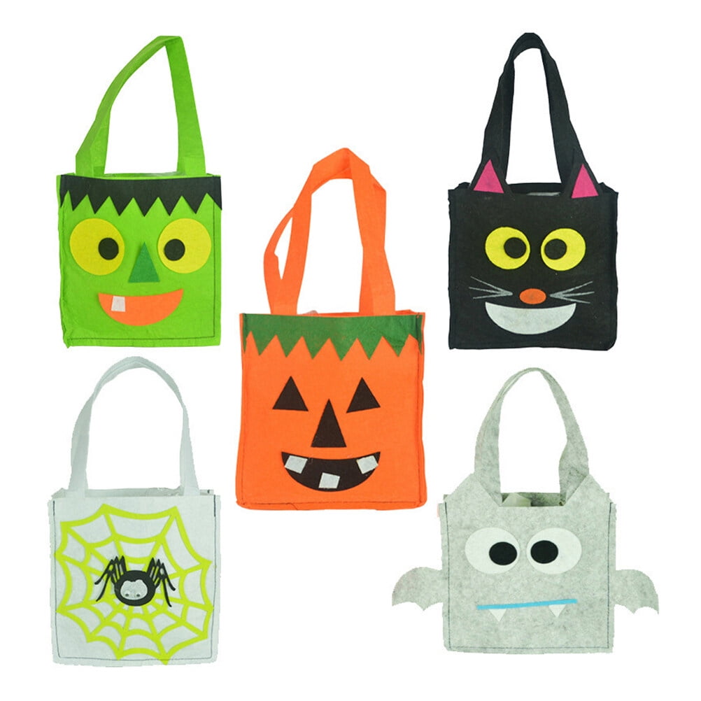 5pcs Portable Halloween Candy Bags Nonwoven Fabrics Halloween Gift