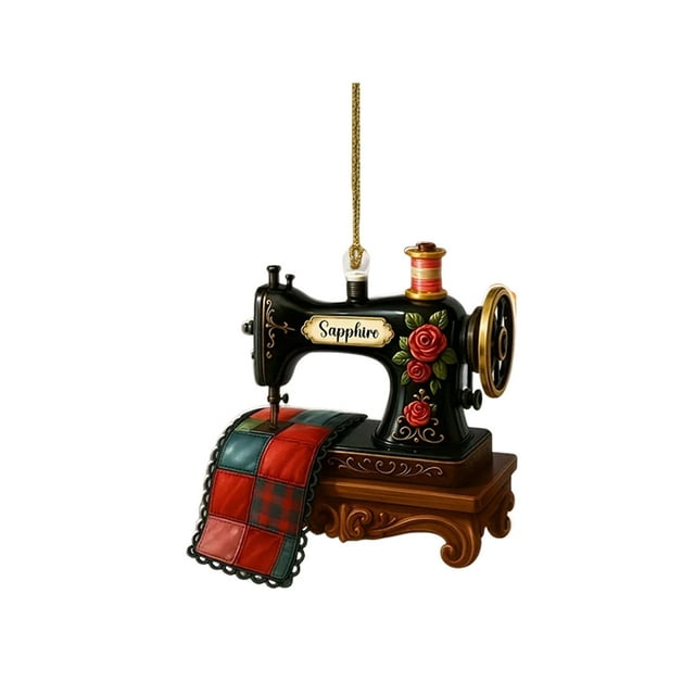 D Sewing Machine Ornament 2D Art Home Office Sewing Machine Decorative Hanging Ornament Plastic Hanging Decor For Craft Room Style D