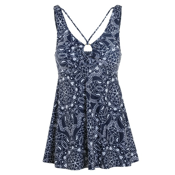 MidTen Ladies Women Plus Size Swimdress Two Piece Swimsuit Swimwear