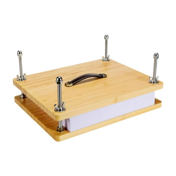 GUOOL Bamboo Wood Book Press Portable Book Binding Machine for Home Office Desktop 29.5cmx19.5cm