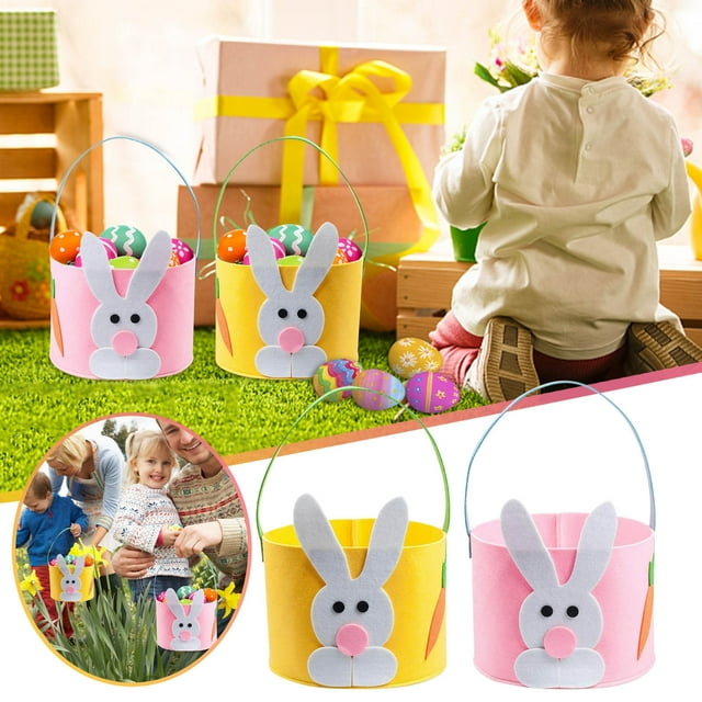 Vaidha Cute Easter Rabbit Cloth Basket Candy Eggs Buckets Party Decoration For Kids