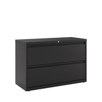 Hirsh 42 Inch Wide 2 Drawer Metal Lateral File Cabinet for Home and Office, Holds Letter, Legal and A4 Hanging Folders, Black