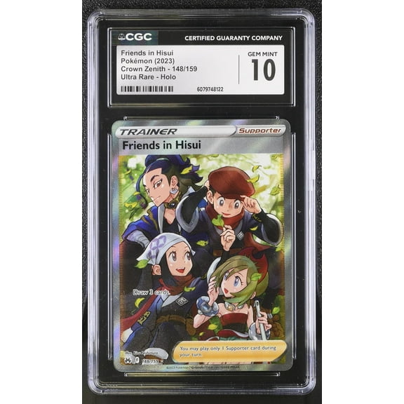 2023 Pokémon Crown Zenith Ultra Rare Trainer Friends in Hisui #148/159 CGC 10