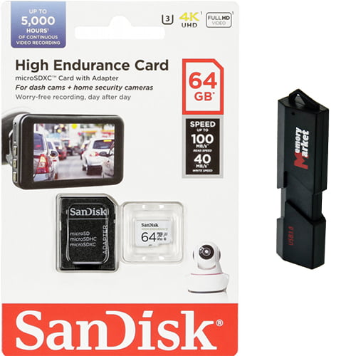 vinter daytime Foto SanDisk High Endurance 64GB MicroSD XC Memory Card UHS-I for Nintendo  Switch Game Console with USB 3.0 MemoryMarket Dual Slot MicroSD & SD Memory  Card Reader - Walmart.com