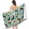 thumbnail image 3 of Doxie Dachshunds Florals Microfiber Beach Towels Oversized Soft Beach Blanket Absorbent Quick Dry Bath Towels Pool Towels Travel Beach Towels for Kids Adults, 3 of 16
