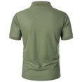 thumbnail image 6 of hoksml Man Business Casual Shirts Solid Color Collared Polo Shirt Summer Fashion Leisure Versatile Turndown Collar Short Sleeve Elastic Cuffs Top, 6 of 6