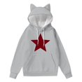 thumbnail image 4 of Women Cat Ear Hooded Sweater Long Sleeve Pullover Blouse Cozy Casual Outwear Cute Winter Warm Top, 4 of 4