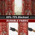 thumbnail image 3 of DriftAway Christopher Peacock Floral Pattern Energy Saving Thermal Insulated Blackout Window Curtain Grommet 2 Layers 2 Panels 52 Inch by 84 Inch Red, 3 of 7