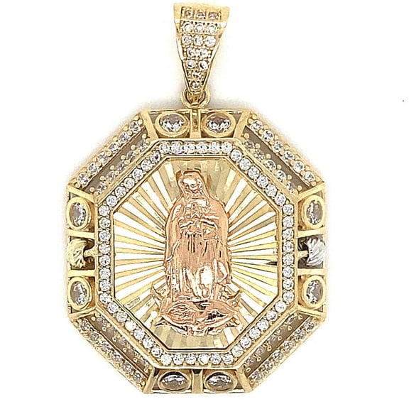 10k Two Tone Virgin Guadalupe Pendant
