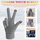 thumbnail image 4 of 2 pares de guantes de invierno para pantalla táctil para mujer, guantes de punto con forro polar cálido, guantes de invierno con puños elásticos para enviar mensajes de texto (negro+gris), 4 of 5