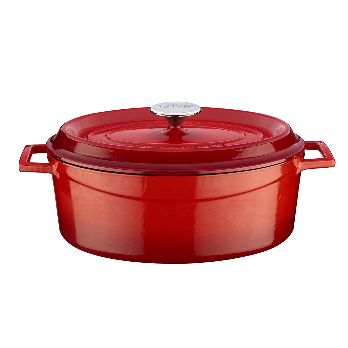 Lava Cast Iron 5 Qt. Enameled Cast Iron Oval Casserole With Trendy Lid