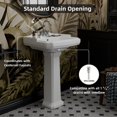 thumbnail image 2 of Los Flexi 23"W x 19"D Rectangular White Pedestal Sink with Overflow and 3 Holes for 4-Inch Faucets, Easy Install, 2 of 14