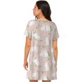 thumbnail image 2 of Bixox Rabbit Pattern Women's Nightgown, Soft & Breathable Sleepwear, Round Neck Knee-Length Pajama Dress,Loungewear for Home & Sleep, 2 of 7