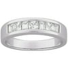1.7 Carat T.G.W. Square and Baguette CZ Wedding Band in Sterling Silver