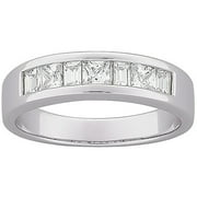 1.7 Carat T.G.W. Square and Baguette CZ Wedding Band in Sterling Silver