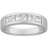 1.7 Carat T.G.W. Square and Baguette CZ Wedding Band in Sterling Silver