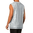 thumbnail image 3 of INSPIRE CHIC Sequin Tank Top for Men's Shiny Glitter Sleeveless Tee Tops Party Disco Metallic Vest S Silver, 3 of 4