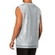 thumbnail image 3 of Camiseta sin mangas brillante de lentejuelas INSPIRE CHIC para hombres, top metálico de fiesta disco XL plateado, 3 of 4