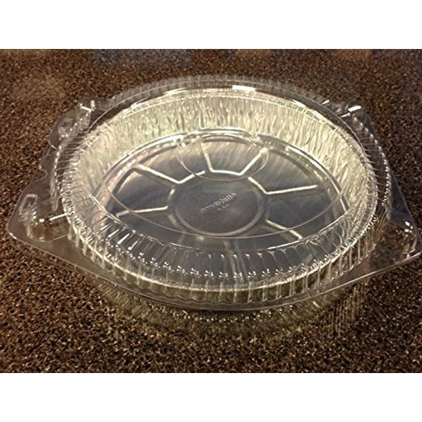 HandiFoil of America 9" Round Aluminum Foil Cake Baking Pan w/Clear