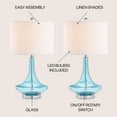 thumbnail image 4 of JONATHAN Y Cecile 25.5" Glass Teardrop LED Table Lamp, Aqua/Chrome (Set of 2), JYL1081B-SET2, 4 of 6