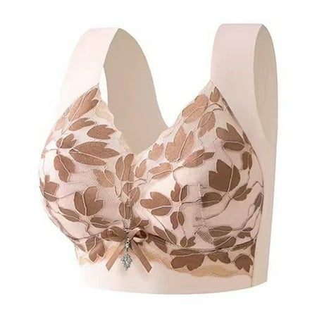 Rlmidhb Women s Plus Size Sexy T-Shirt Bra Seamless Push Up Bras Anti-Sagging Side Breast Control Adjustable Everyday Bras Pink