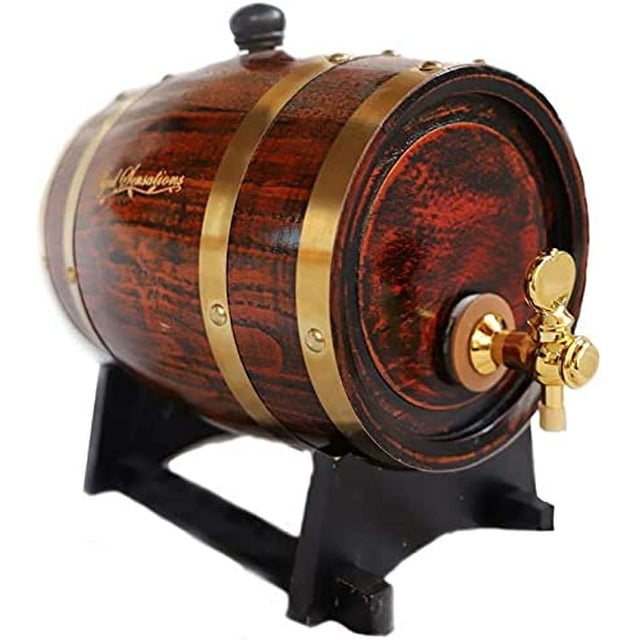Dispensador de barril para whisky CW Barrel Co. de 3 L en roble con grifo
