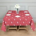 thumbnail image 3 of Christmas Square Tablecloth 52x52 Inch – Waterproof Polyester Printed Table Cover, Wrinkle Resistant & Washable for Kitchen Dining Picnic Party Decor, Single-v4-15, White, 3 of 6