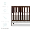 thumbnail image 4 of iRerts 5 In 1 Convertible Baby Crib, Wood Convertible Crib Toddler Bed with Wood Legs, Converts from Baby Crib to Toddler Bed, Fits Standard Full-Size Crib Mattress, Easy to Assemble, Espresso, 4 of 6
