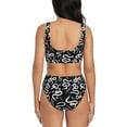 thumbnail image 3 of Wukai Hand Drawn Snake Women's Bikini Set Two Piece,wimsuit High Waisted V Neck Twist Front Adjustable Spaghetti Straps Bathing Suit-Medium, 3 of 7