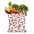 thumbnail image 1 of Sac Fourre-Tout en Toile Chili Motif Légumes Rouges Épicés Illustration Peinture Esthétique Kawaii Dessin Animé Réutilisable Écologique Léger Pliable, 1 of 6