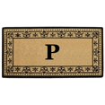 thumbnail image 1 of Nedia Home O2199P 36 x 72 Po Corinthienne Résistant de Fibre de Coco Porte Mat&44; Monogramme P - Bronzage Naturel & Noir, 1 of 1
