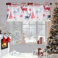 thumbnail image 1 of QIPOPIQ Farmhouse Christmas Valance Kitchen Curtains for Windows, Rustic Plaid Christmas Tree Snowflakes Rod Pocket Window Treatments Short Curtains, 1 of 8