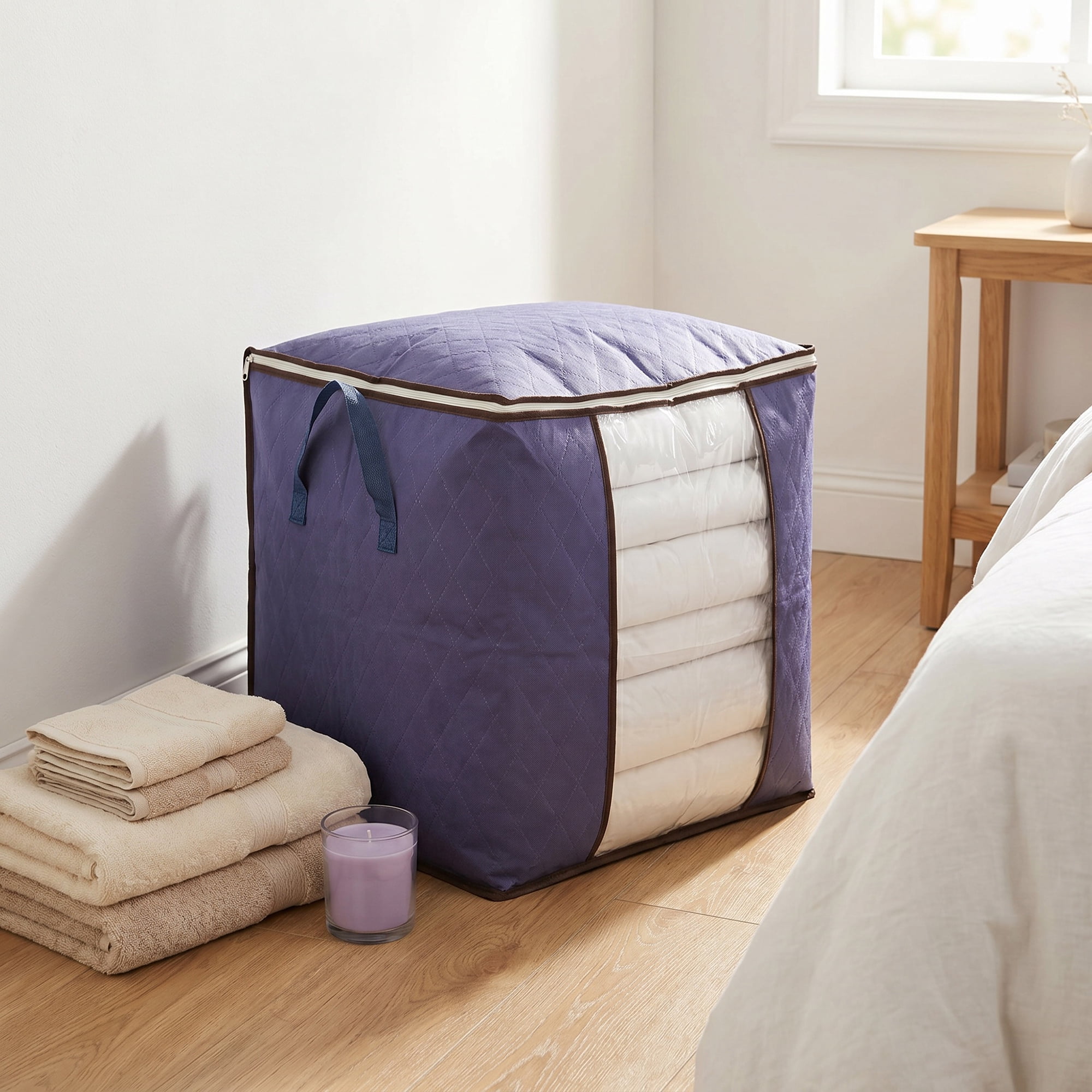 Unique Bargains Moistureproof Storage Sack Portable Side Bag Navy Blue 18.9"x11.0"x19.7"