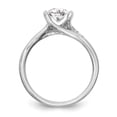 thumbnail image 2 of Solid 14k White Gold Diamond Round Diamond Side-Stones with CZ Cubic Zirconia Center Stone By-Pass Engagement Ring Size 6.5, 2 of 8