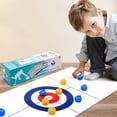 thumbnail image 1 of Juego de tablero de juego de curling de mesa | Juguete de curling de simulación portátil | Rompecabezas de coordinación mano-ojo | Actividad interactiva de ocio familiar | Plástico | Azul/Amarillo |, 1 of 6