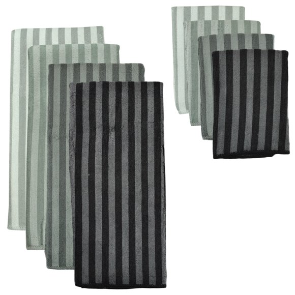 DII Stripe Microfiber Twl Gray (Set of 4)