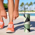 thumbnail image 2 of 20oz Green and Beige Modern Art Geometric Skinny Tumblers Stainless Steel Tumbler with Lid and Straw,Vacuum Insulated Double Wall Travel Tumbler Cups with Cleaning Brush for Coffee,Tea, 2 of 6