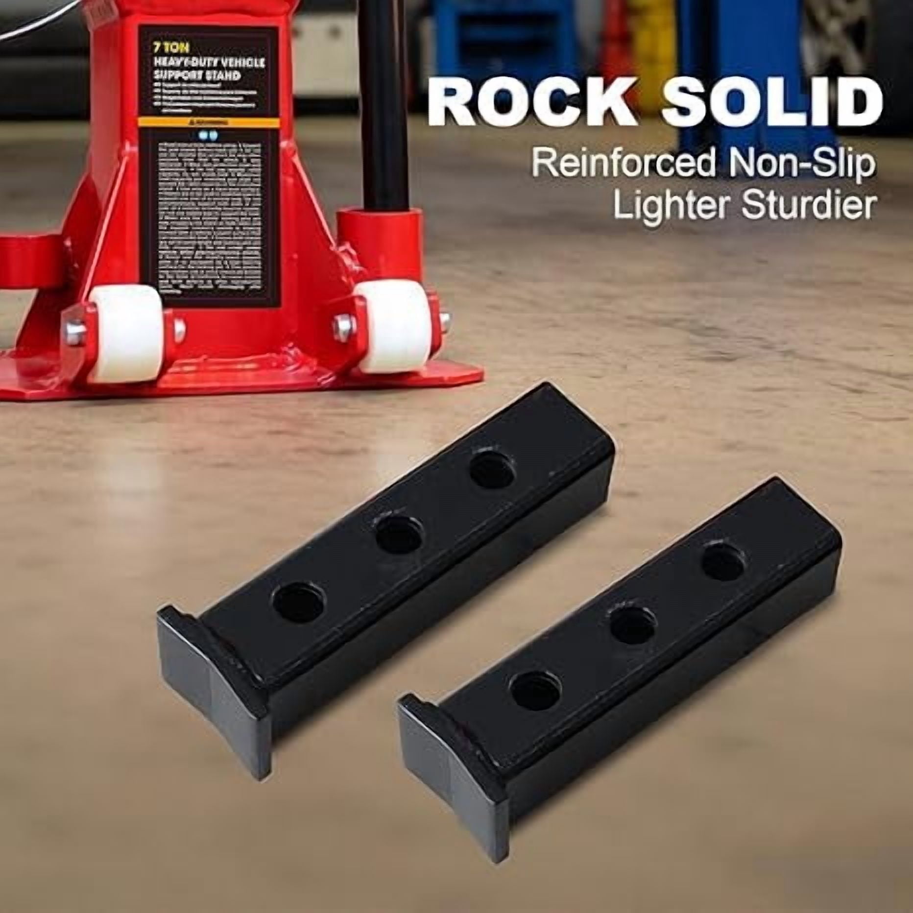 JACK BOSS Heavy Duty 7 Ton (14,000 lbs) Jack Stands with 2 Casters and Handle, Easily Moveable Car Lift Stands for Vehicles, Red
