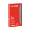 thumbnail image 2 of Universal Pocket Clip Highlighter, Chisel Tip, Fluorescent Blue Ink, Dozen -UNV08854, 2 of 8