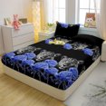 thumbnail image 2 of 1 Simple Modern Animal Printed Matte Fitted Sheet  Bedroom Printed Bed Cover  Bedding (Excluding Pillowcases), 2 of 4