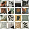 thumbnail image 2 of Taie d'Oreiller en Lin Simple Créative Coussin Abstrait Feuille Housse de Coussin Carrée 16, 2 of 3