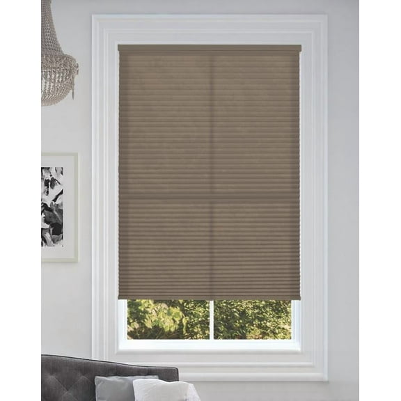 BlindsAvenue Cordless Light Filtering Cellular Honeycomb Shade, 9/16" Single Cell, Warm Cocoa, Size: 56.5" W x 72" H
