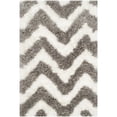 thumbnail image 3 of SAFAVIEH Barcelona Carmella Chevron Stripes Shag Runner Rug, Ivory/Silver, 2'3" x 8', 3 of 9